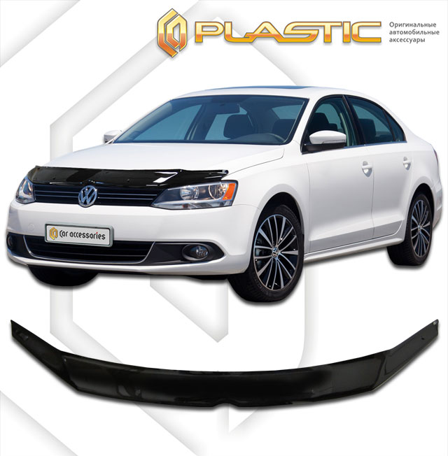 Дефлектор капота Classic черный Volkswagen Jetta  2010–н.в. СА Пластик