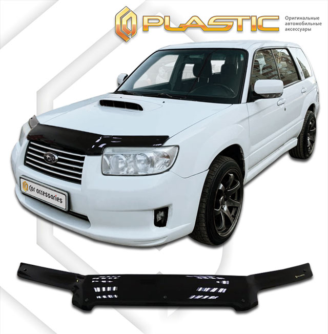 Дефлектор капота Classic черный Subaru Forester  2005-2008 СА Пластик