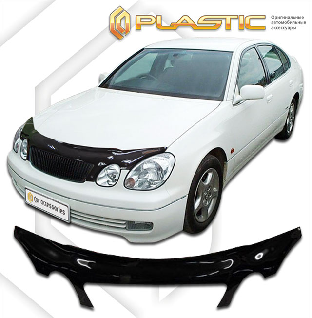 Дефлектор капота (exclusive) Classic черный Toyota Aristo  1997-2004 СА Пластик