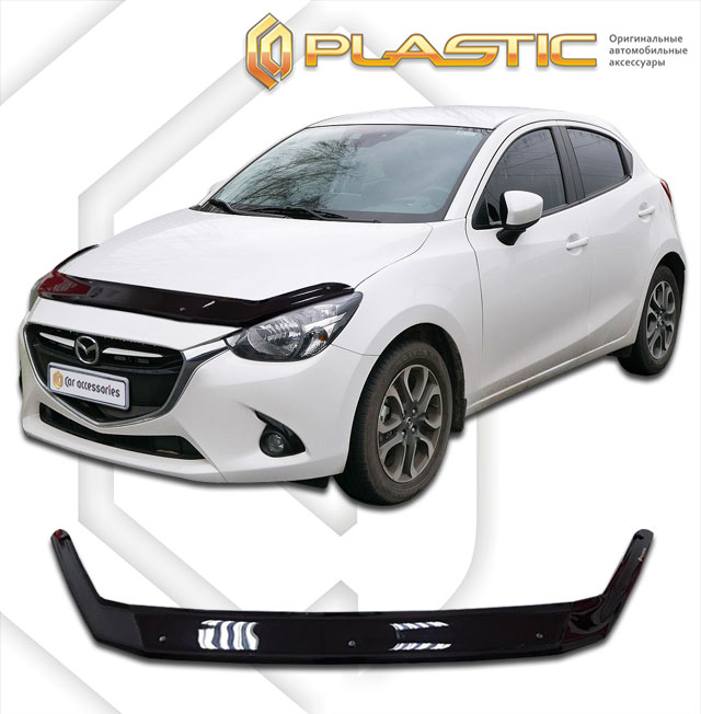 Дефлектор капота Classic черный Mazda Demio  2014-2019 СА Пластик