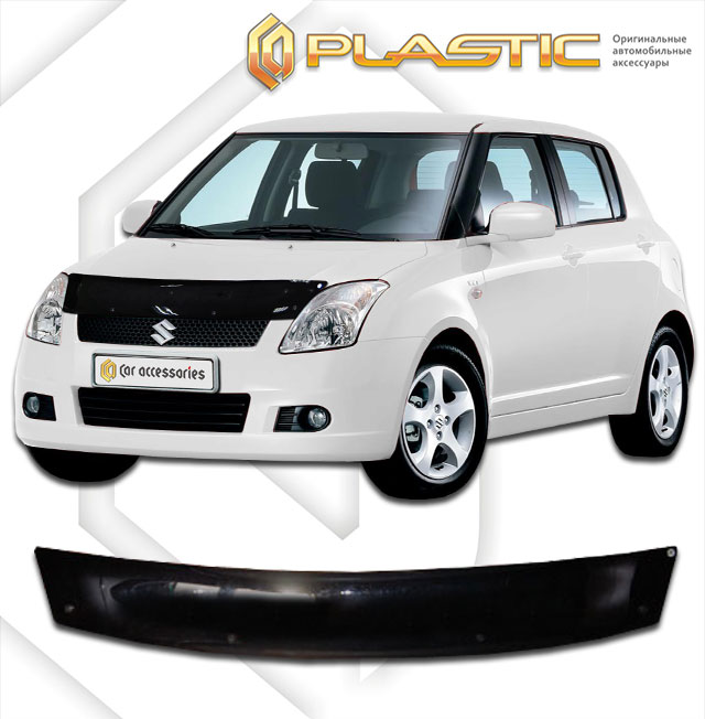 Дефлектор капота Classic черный Suzuki Swift  2004–2010 СА Пластик