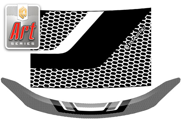 Дефлектор капота Серия "Art" серебро Nissan Bluebird Sylphy  2012–н.в. СА Пластик