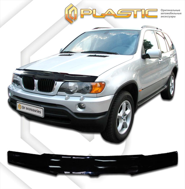 Дефлектор капота Classic черный BMW X5  1999-2004 СА Пластик