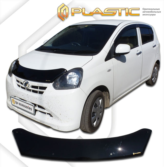 Дефлектор капота Classic черный Daihatsu Mira e:S  2011-2017 СА Пластик