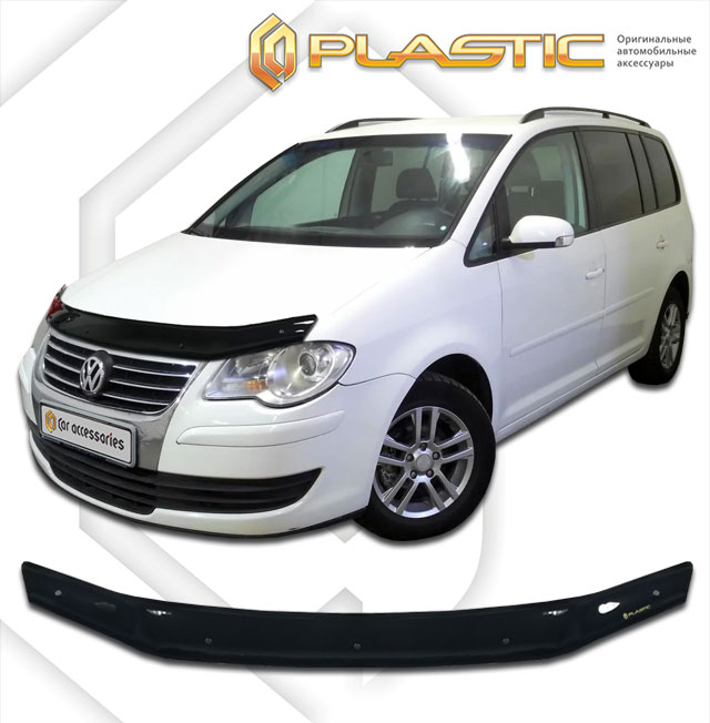 Дефлектор капота Classic черный Volkswagen Touran  2006-2010 СА Пластик