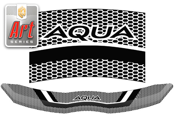 Дефлектор капота Серия "Art" серебро Toyota Aqua  2010–2017 СА Пластик
