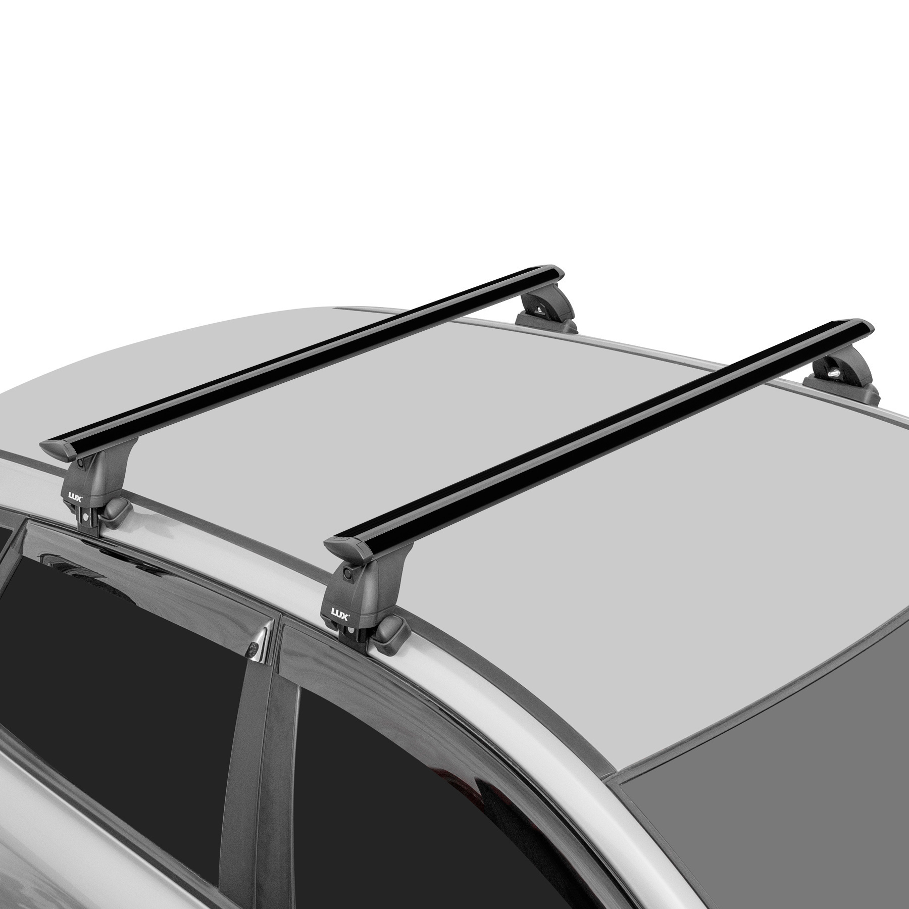 LUX БК3 Haval F7x 2019-2025- багажник на крышу (дуги крыловидные черные 130 см, с замком)