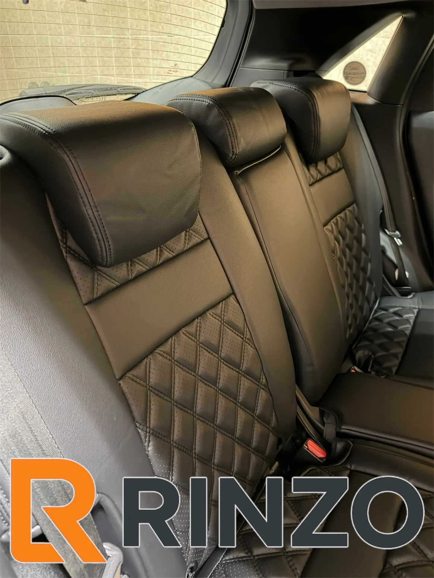 Чехлы Rinzo кожа PVC Honda Fit 4 GR 2020- модель Grid (ромб)