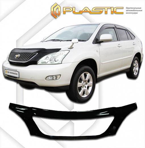 Дефлектор капота (exclusive) Classic черный Toyota Harrier  2003-2013 СА Пластик