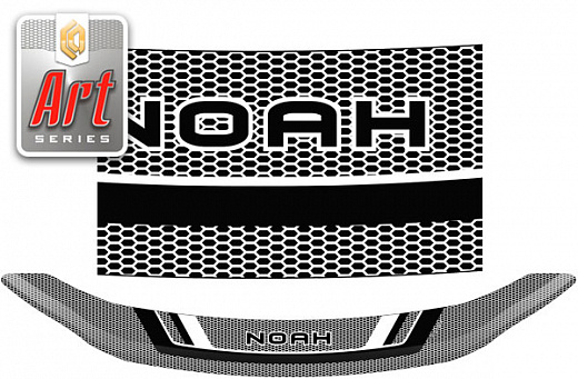 Дефлектор капота Серия "Art" графит Toyota Noah  2014-2017 СА Пластик