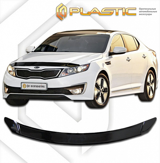 Дефлектор капота Classic черный Kia Optima  2010–2016 СА Пластик