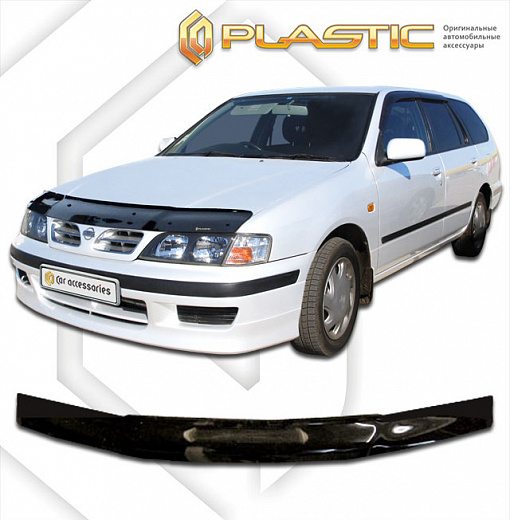 Дефлектор капота Classic черный Nissan Primera седан 1997-2000 СА Пластик
