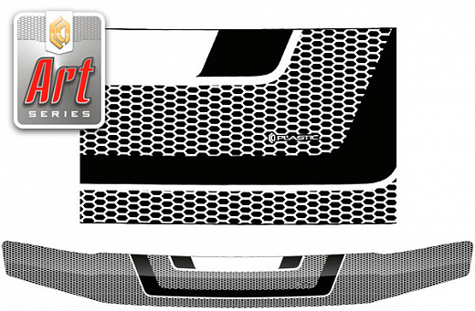 Дефлектор капота Серия "Art" серебро Toyota Probox  2002-2014 СА Пластик