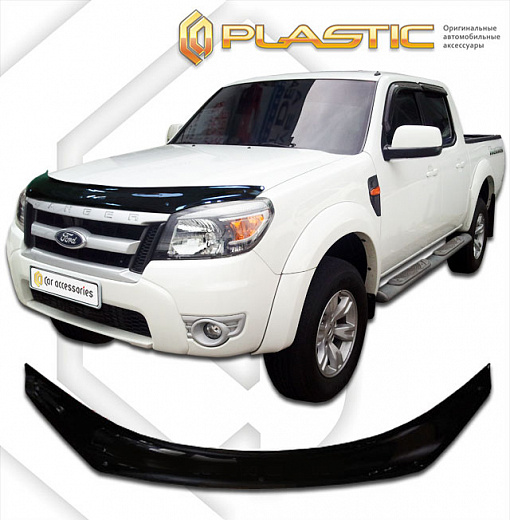 Дефлектор капота Classic черный Ford Ranger  2009-2010 СА Пластик