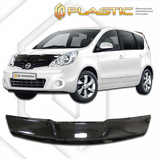 Дефлектор капота Classic черный Nissan Note  2010–2014 СА Пластик