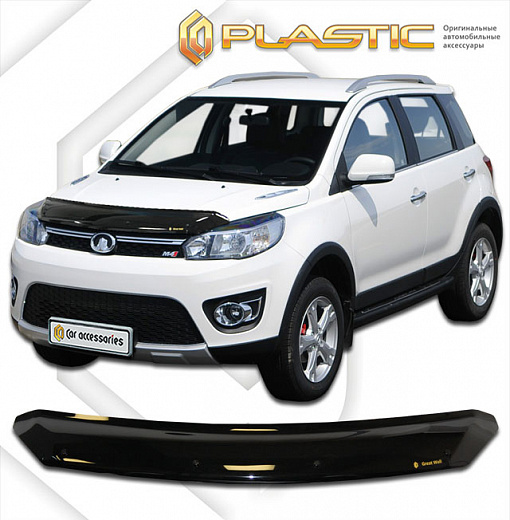 Дефлектор капота Classic черный Great Wall Hover M4  2013–н.в.  СА Пластик