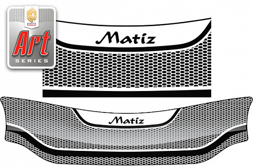 Дефлектор капота Серия "Art" графит Daewoo Matiz  2000–2011 СА Пластик