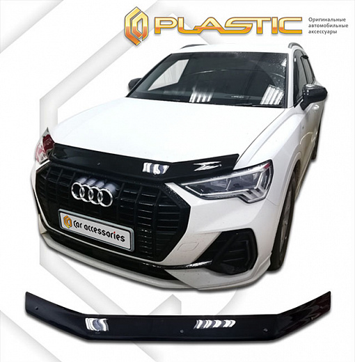 Дефлектор капота Classic черный Audi Q3  2018-н.в. СА Пластик