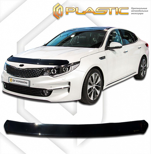 Дефлектор капота Classic черный Kia Optima  2016–2020 СА Пластик