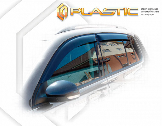 Ветровики дверей Classic полупрозрачный Volkswagen Tiguan  2006-2011 СА Пластик
