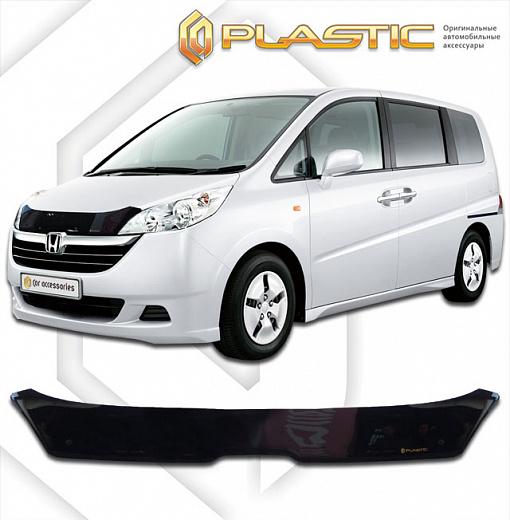 Дефлектор капота Classic черный Honda StepWagon  2005-2007 СА Пластик