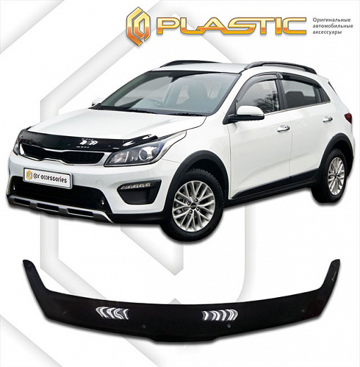 Дефлектор капота Classic черный Kia Rio X-Line  2017–2020 СА Пластик