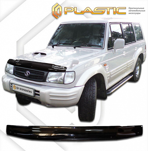 Дефлектор капота Classic черный Hyundai Galloper II  1998-2003 СА Пластик