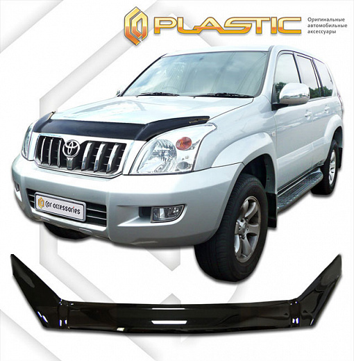 Дефлектор капота Classic черный Toyota Land Cruiser Prado 120  2004-2009 СА Пластик