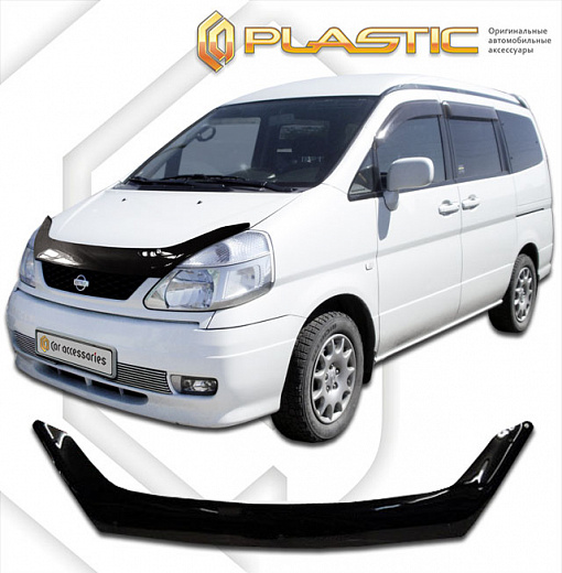 Дефлектор капота Classic черный Nissan Serena  1999-2005 СА Пластик