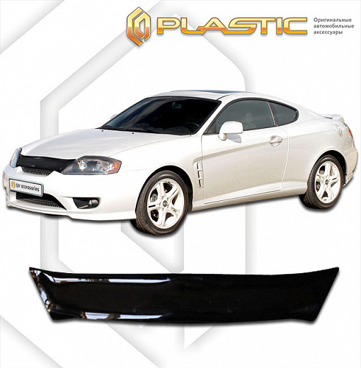 Дефлектор капота Classic черный Hyundai Tiburon  2002 СА Пластик