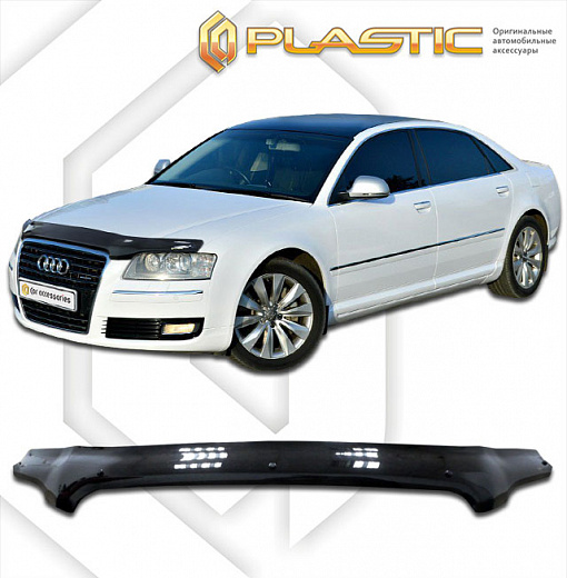 Дефлектор капота Classic черный Audi A8 L  2005–2010 СА Пластик