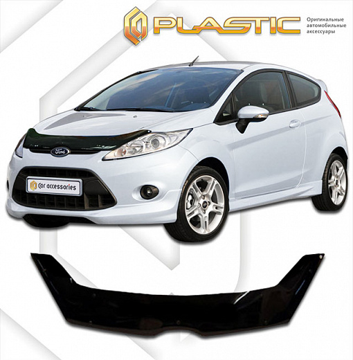 Дефлектор капота Classic черный Ford Fiesta  2008–н.в. СА Пластик