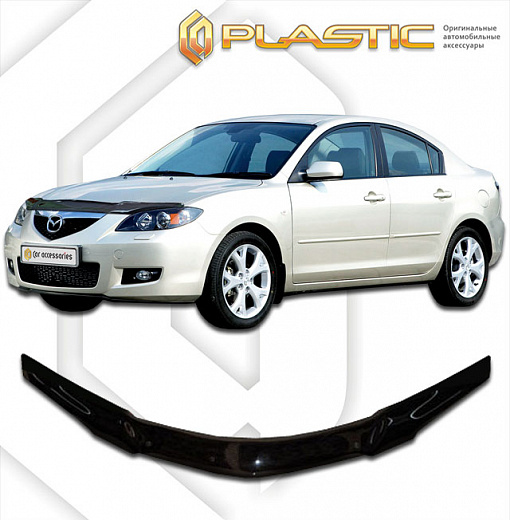 Дефлектор капота Classic черный Mazda Axela седан 2004-2009 СА Пластик