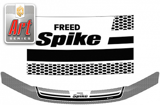 Дефлектор капота Серия "Art" белая Honda Freed Spike  2010–2014 СА Пластик