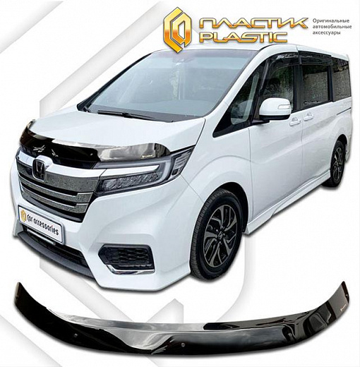 Дефлектор капота Honda Stepwgn Spada V поколение, I рестайлинг, минивэн, рынок Японии (Classic черный)