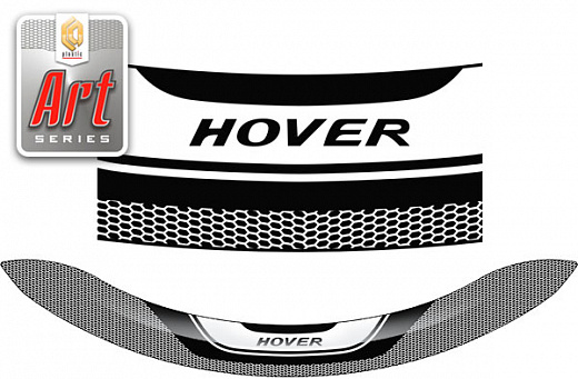 Дефлектор капота Серия "Art" белая Great Wall Hover H5  2011–н.в. СА Пластик