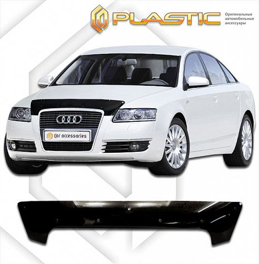 Дефлектор капота Classic черный Audi A6  2005-2011 СА Пластик
