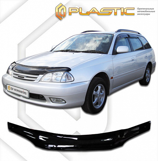 Дефлектор капота Classic черный Toyota Avensis седан 2000-2003 СА Пластик