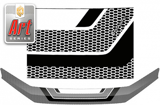 Дефлектор капота Серия "Art" графит Haval F7  2019-н.в. СА Пластик