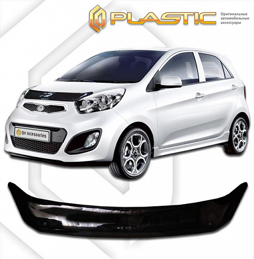 Дефлектор капота Classic черный Kia Picanto 3 Door 2011–н.в. СА Пластик