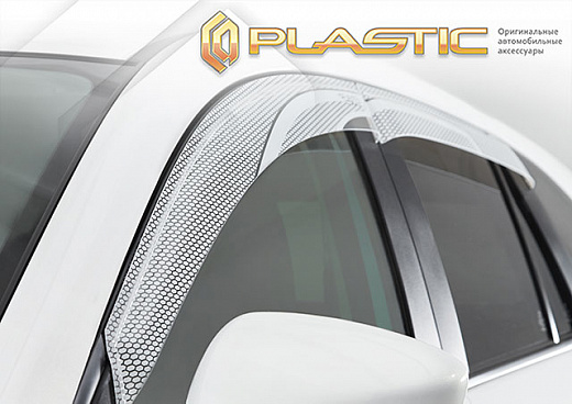 Ветровики дверей Серия "Art" белая Volkswagen Taos  2020-н.в.  СА Пластик
