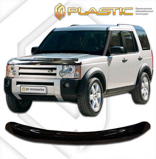 Дефлектор капота Classic черный Land Rover Discovery 3 2004-2008 СА Пластик