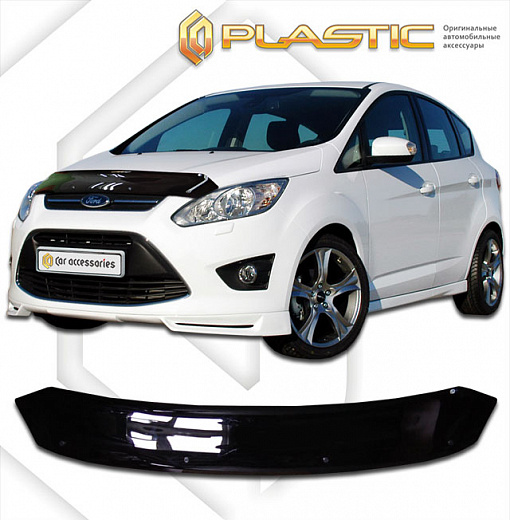 Дефлектор капота Classic черный Ford C-MAX  2011–н.в. СА Пластик