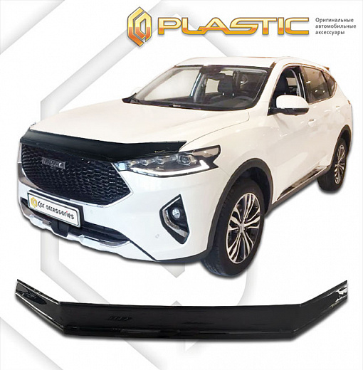 Дефлектор капота Classic черный Haval F7  2019-н.в. СА Пластик