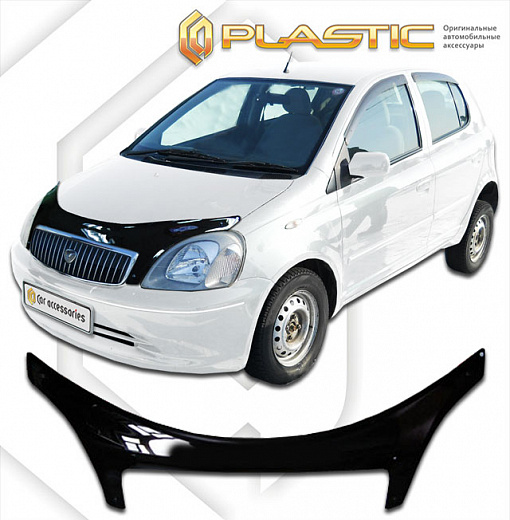 Дефлектор капота (exclusive) Classic черный Toyota Vitz Clavia 1999-2003 СА Пластик