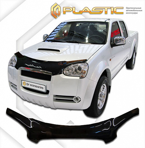 Дефлектор капота (exclusive) Classic черный Great Wall Wingle  2008-2012 СА Пластик