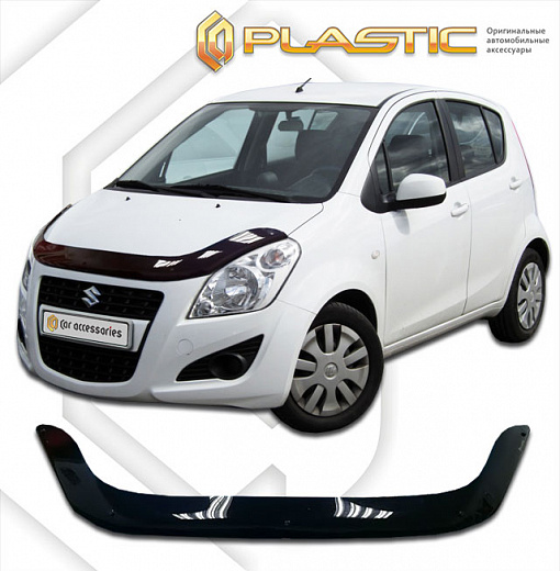 Дефлектор капота Classic черный Suzuki Splash  2012-2015 СА Пластик