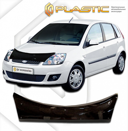 Дефлектор капота (exclusive) Classic черный Ford Fiesta  2002-2007 СА Пластик