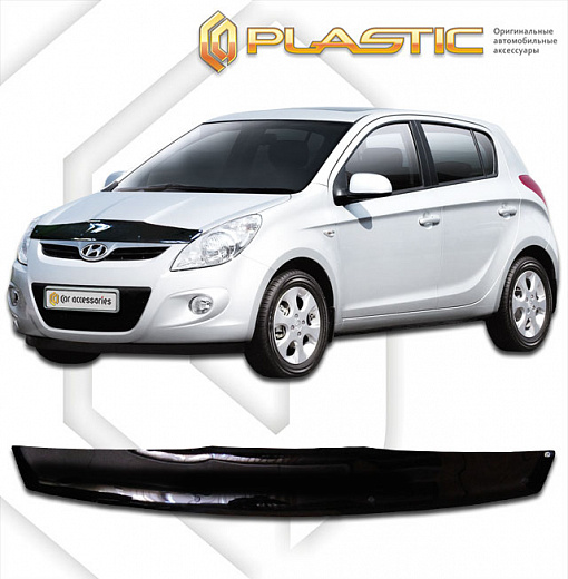 Дефлектор капота Classic черный Hyundai i20  2009 СА Пластик