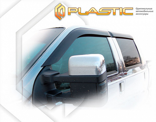 Ветровики дверей Classic полупрозрачный Ford F350 Crew Cab 2009-2016 СА Пластик